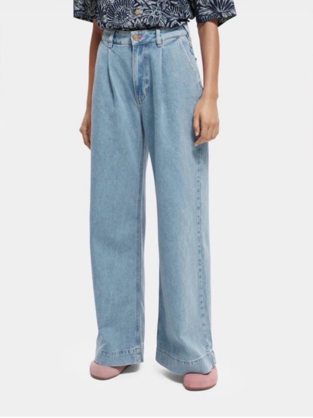 NWT Scotch & Soda The Shore High Rise Wide Leg Chino Denim - Size: 29